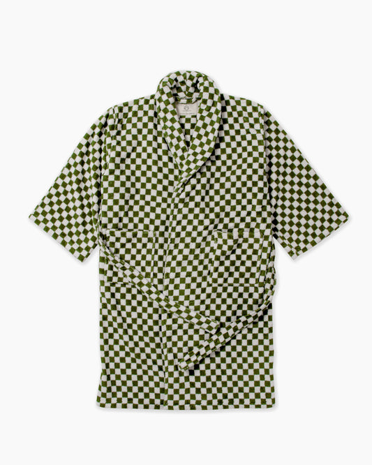 The Retro Classy Robe - Green Checkered