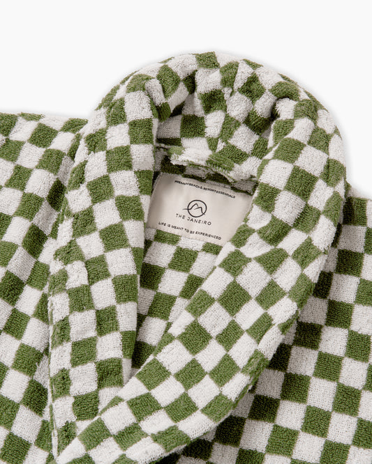 The Retro Classy Robe - Green Checkered