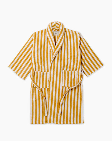 The Retro Classy Robe - Yellow Stripes