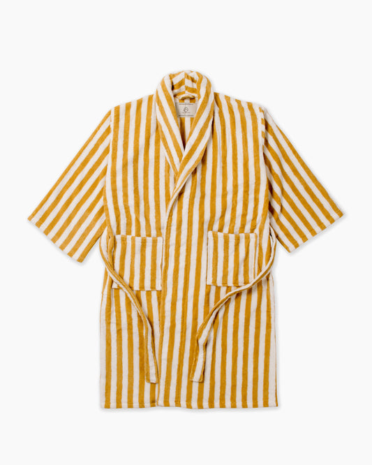 The Retro Classy Robe - Yellow Stripes