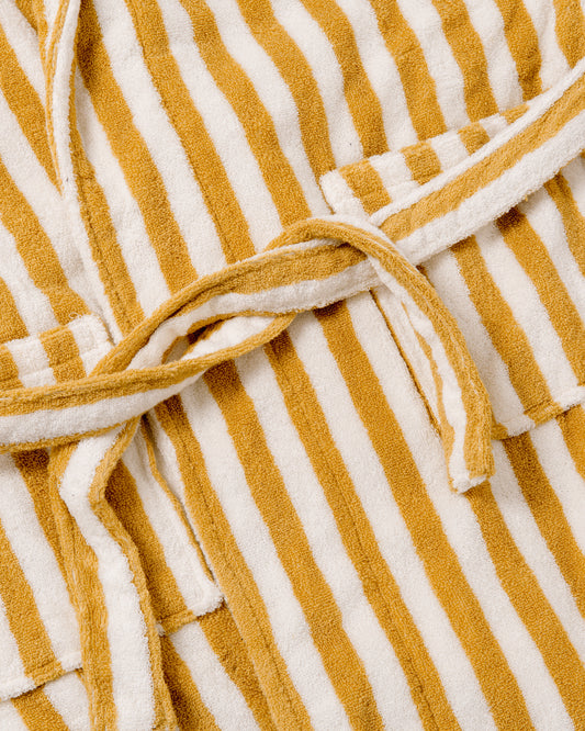 The Retro Classy Robe - Yellow Stripes